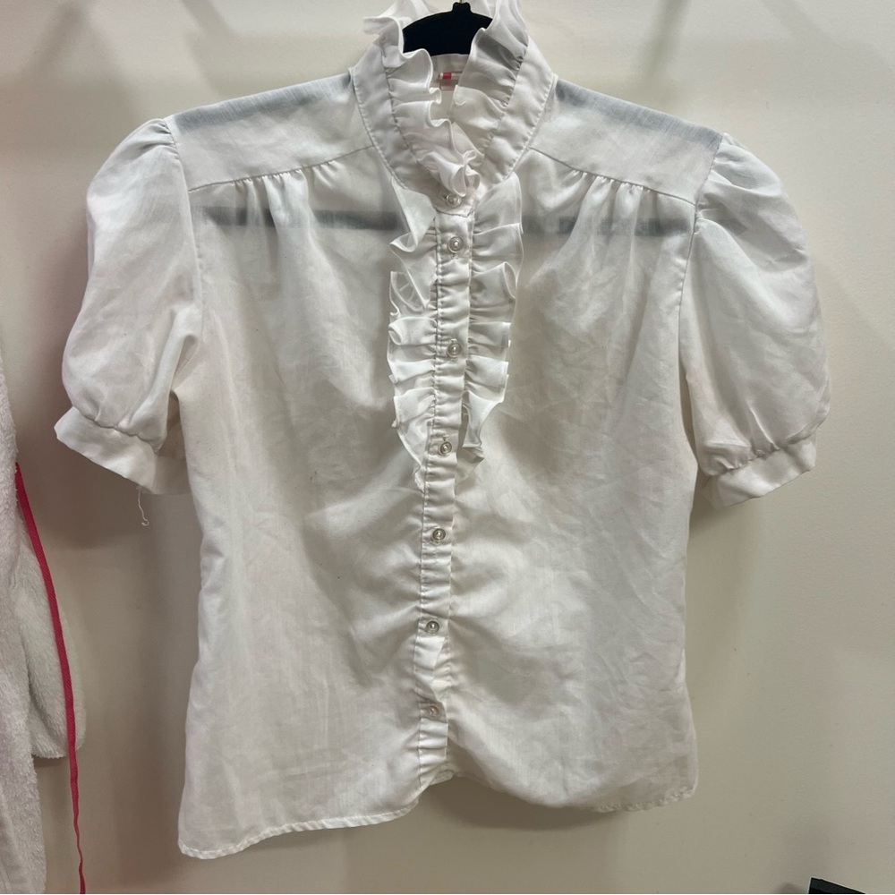 Vintage Ruffle Collared Under Shirt for Cosplay and Alternative Layering